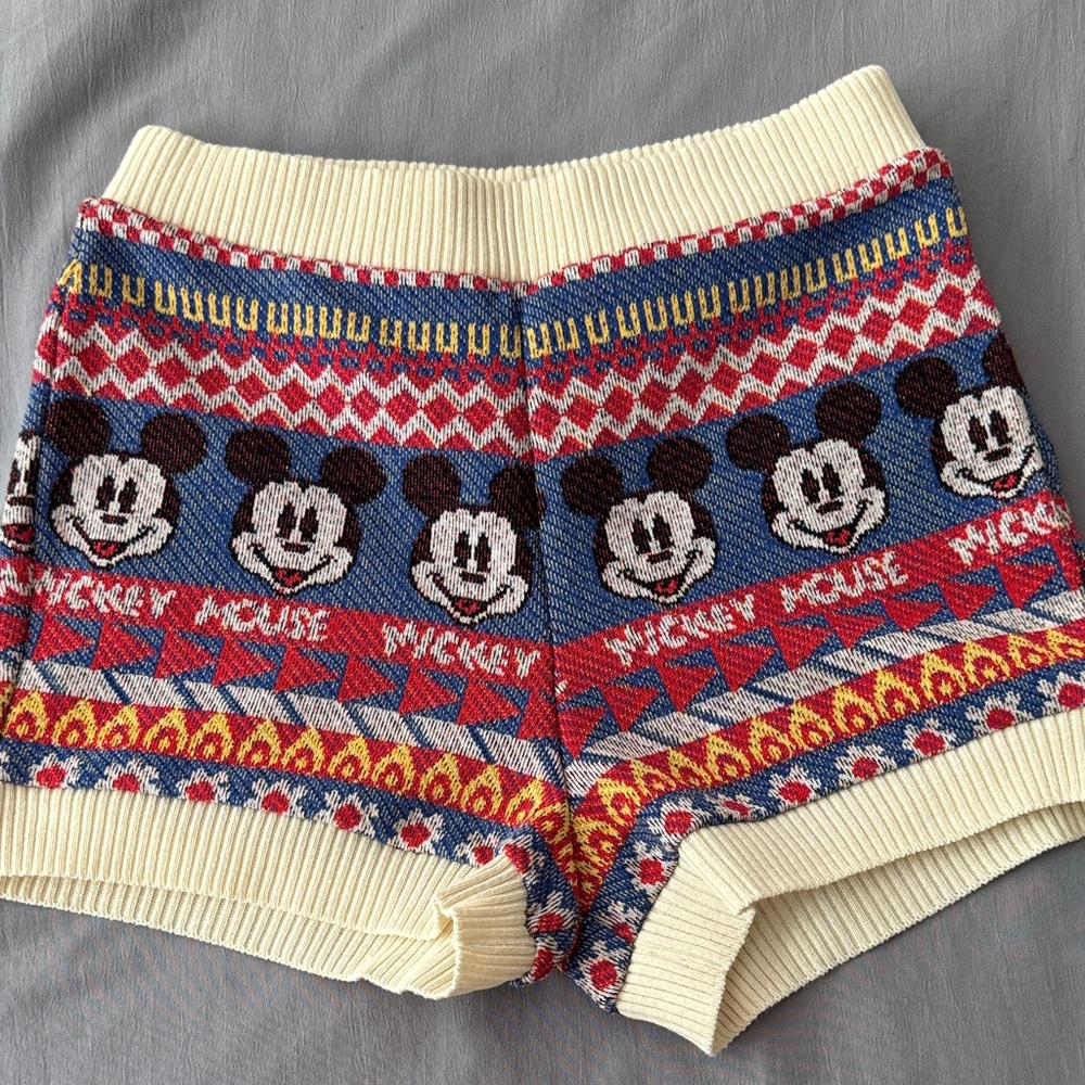 Zara x Disney Mickey Mouse Knit Shorts